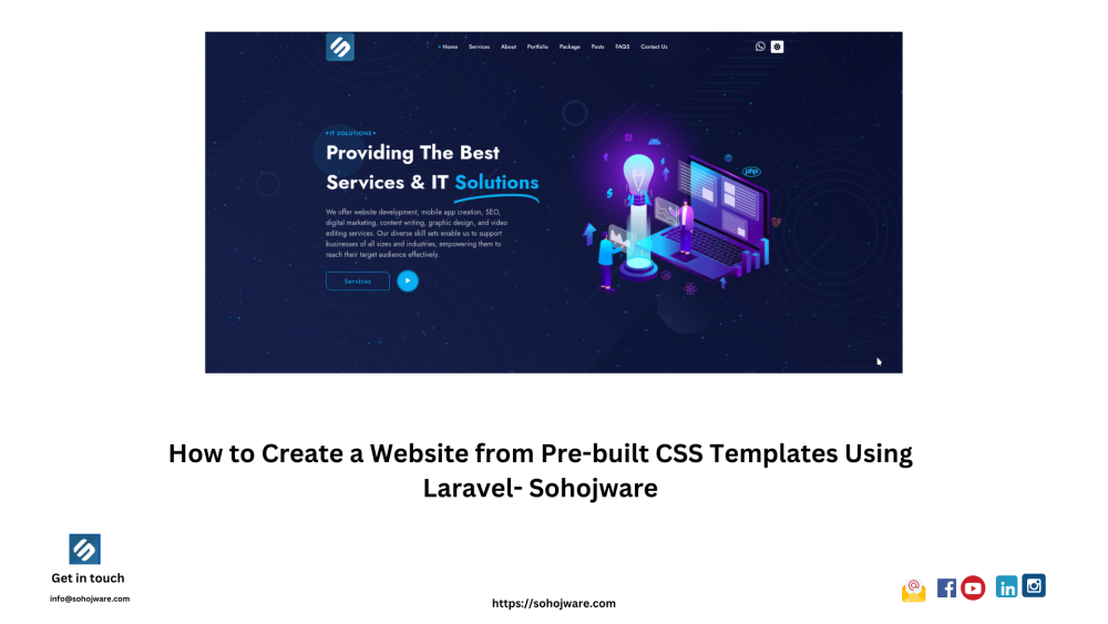 How to Create a Website from Pre-built CSS Templates Using Laravel- Sohojware