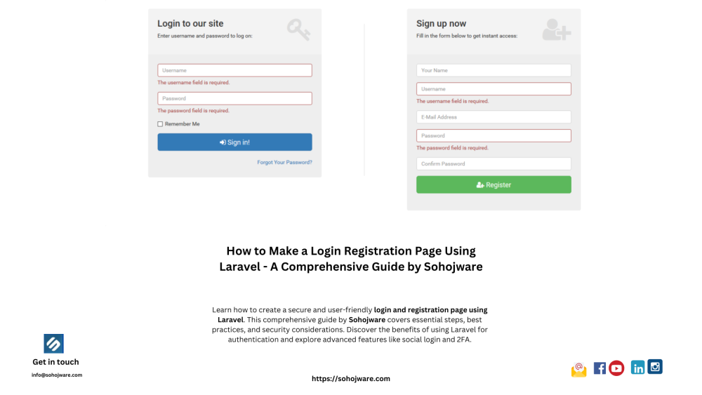 How to Make a Login Registration Page Using Laravel - A Comprehensive Guide by Sohojware